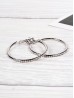 Stainless Steel Hoop Earrings With Rhinestone